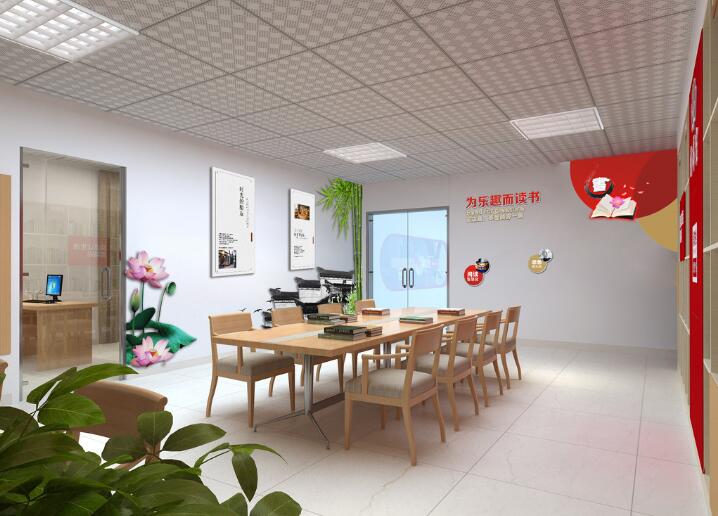 世纪平和图书馆文化墙制作效果图