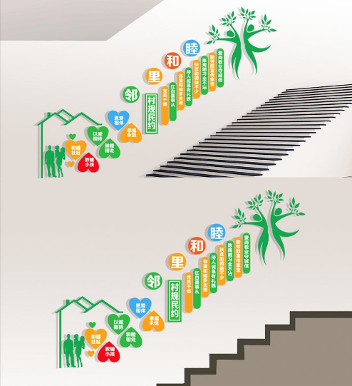 社区楼梯走廊文化墙图片