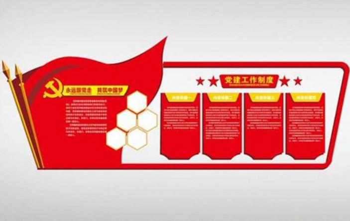 彩绘洛阳校园党建文化墙制作