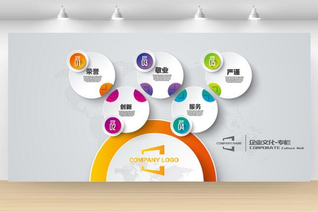 信息技术公司文化墙制作效果图