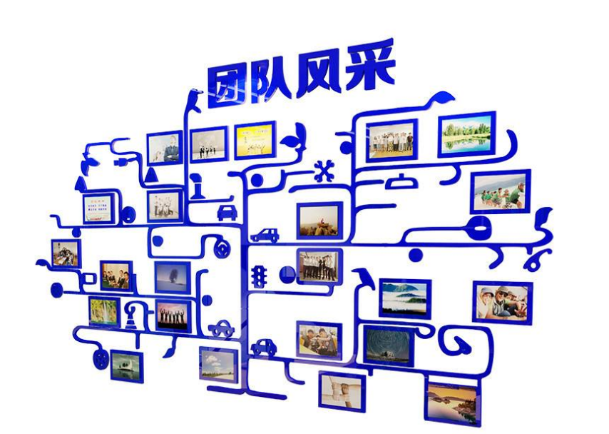 热卖办公室装饰荣誉墙 公司文化墙3d立体墙贴 团队照片墙