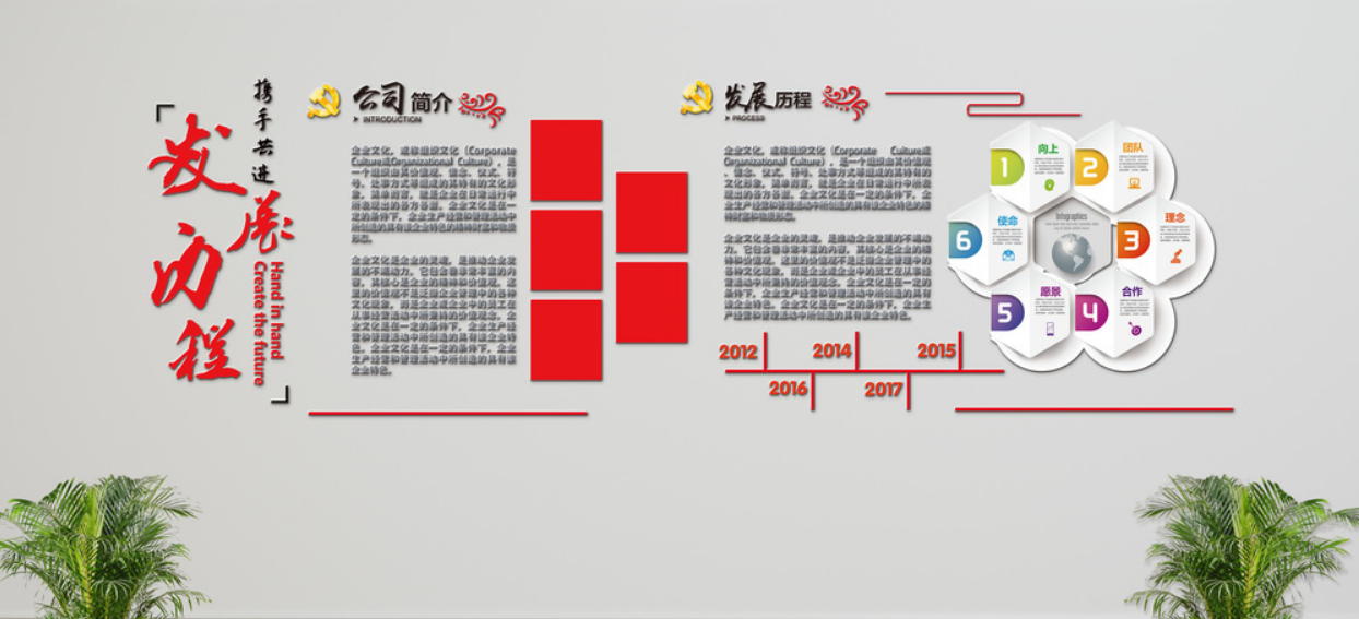 高端微立体企业文化墙公司形象墙照片图片