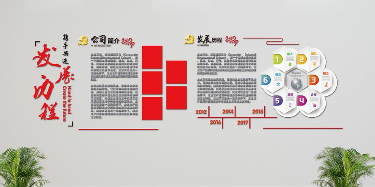 企业微立体荣誉文化墙效果图