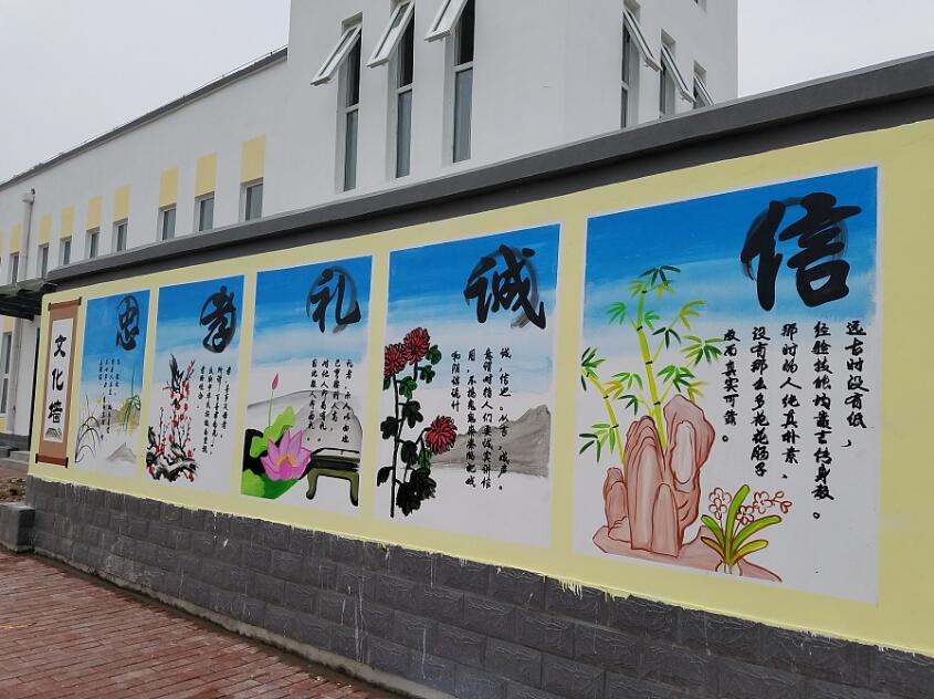 简约街道文化墙彩绘制作效果图