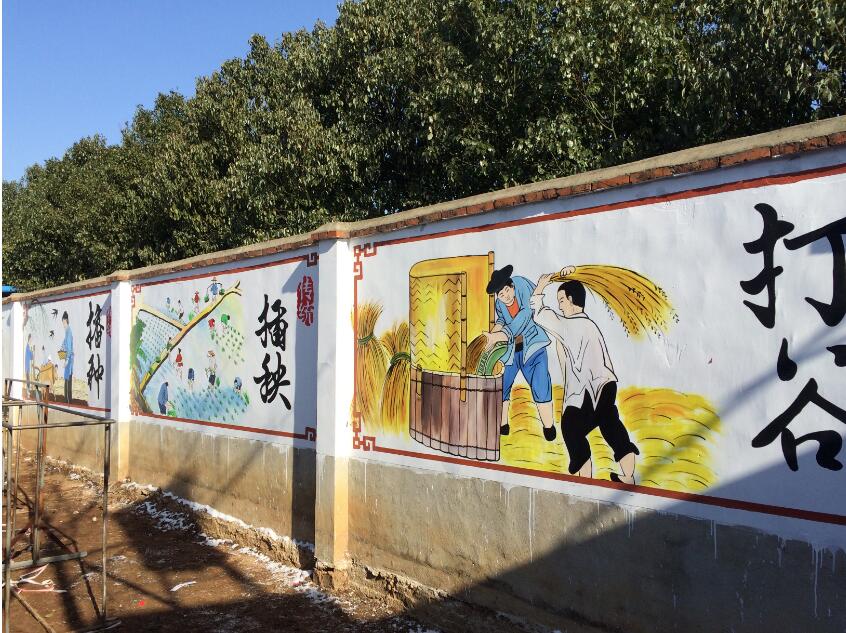 简约街道文化墙彩绘制作效果图