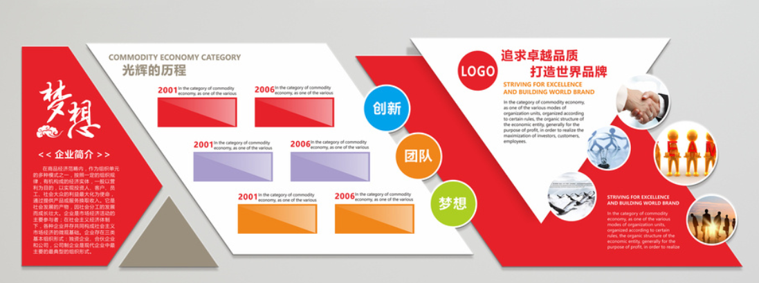 微立体企业文化墙企业展板形象墙设计图